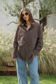 Emily Shirt - Chocolate Stripe