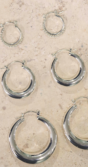 Layla Hoop Earrings 3 Pack - Silver