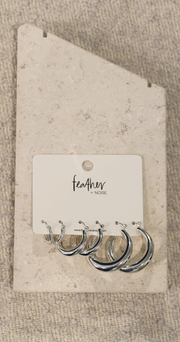 Layla Hoop Earrings 3 Pack - Silver