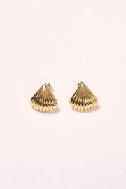 Asha Shell Stud Earrings - Gold