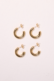 Hailey Hoop Earrings 2 Pack - Gold