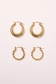 Esther Hoop Earrings 2 Pack - Gold