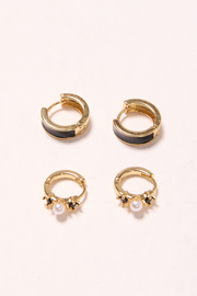 Sola Hoop Earrings 2 Pack - Gold & Black