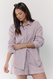 Emily Shirt - Lavender Stripe
