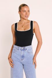 Millie Contrast Tank - Black White