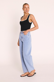 Millie Contrast Tank - Black White