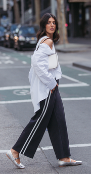 Noah Cropped Pant - Navy Stripe