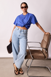 Lola Long Barrel Jean - Summer Blue