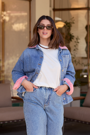Peta Denim Jacket - Pink Trim