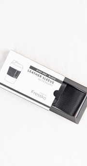 Reusable Cup 8oz with Leather Sleeve - Coal & Black