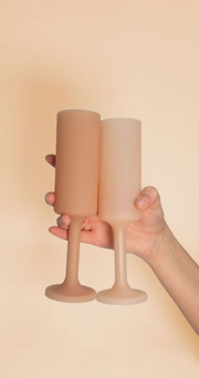 Silicone Champagne Flutes - Wheat Oat