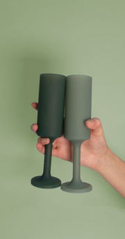 Silicone Champagne Flutes - Sage Olive