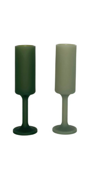 Silicone Champagne Flutes - Sage Olive