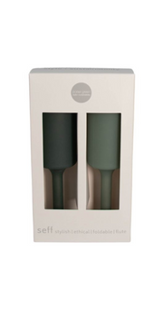 Silicone Champagne Flutes - Sage Olive