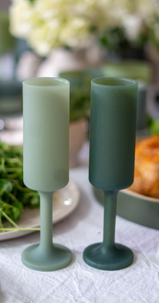 Silicone Champagne Flutes - Sage Olive