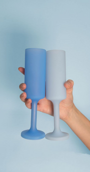 Silicone Champagne Flutes - Sky Kingfisher
