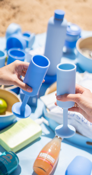 Silicone Champagne Flutes - Sky Kingfisher
