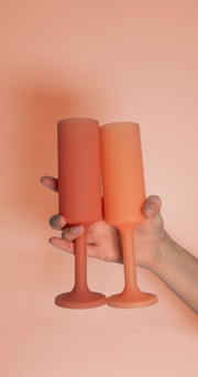 Silicone Champagne Flutes - Terra Peach