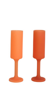 Silicone Champagne Flutes - Terra Peach