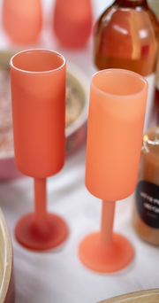 Silicone Champagne Flutes - Terra Peach