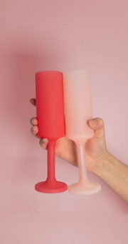 Silicone Champagne Flutes - Cherry Blush