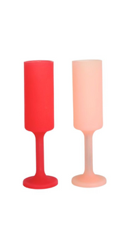 Silicone Champagne Flutes - Cherry Blush