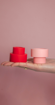 Silicone Candle Holders Small - Cherry Blush