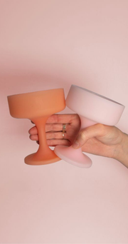 Silicone Cocktail Glasses - Peach Petal