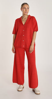 Rosie Knitted Pant - Scarlet