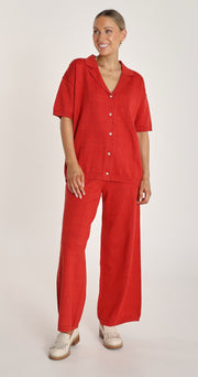 Rosie Knitted Pant - Scarlet