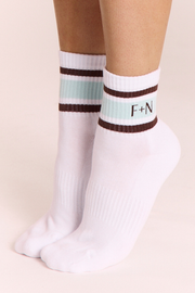 Core Multi Stripe Ankle Socks - Blue & White