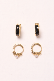 Sola Hoop Earrings 2 Pack - Gold & Black