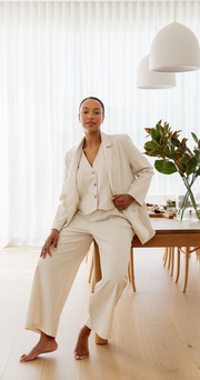 Carrie Linen Blend Blazer - Cream