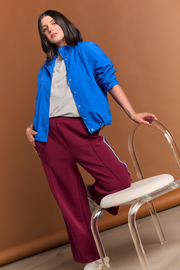 Noah Cropped Pant - Plum Blue Stripe