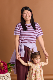 Jasper Knitted Tee - Lilac Wine Stripe