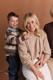 Olive Tie Neck Knit - Mocha Marle