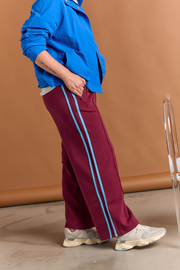 Noah Cropped Pant - Plum Blue Stripe