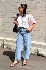 Lola Cropped Barrel Jean - Summer Blue