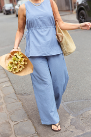 Lottie Pant - Blue Gingham