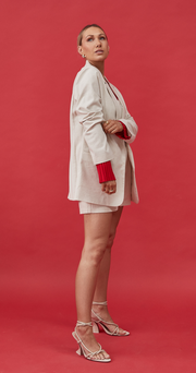 Carrie Linen Blend Blazer - Cream