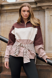 Varsity Sweater - Chocolate Mocha Stripe