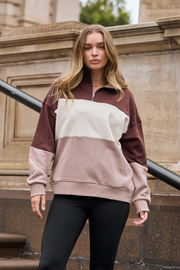Varsity Sweater - Chocolate Mocha Stripe