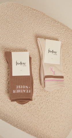 Sock Twin Pack - Cream and Latte