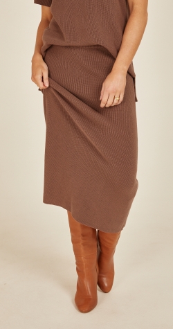 Jasper Knitted Skirt - Cocoa