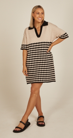 Rory Knitted Dress - Vintage Stripe