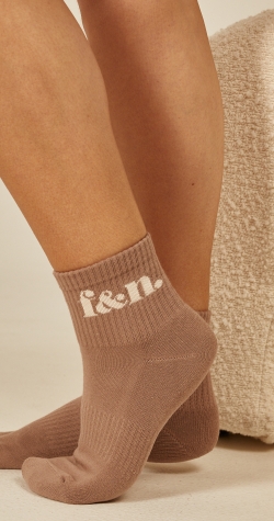 Classic Logo Ankle Socks - Latte
