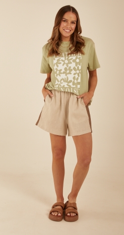 Meadow Graphic Tee - Sage & White