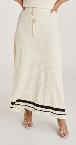 Eden Knitted Skirt - Cream & Black