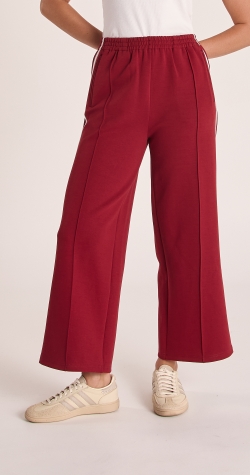 Noah Cropped Pant - Burgundy Stripe