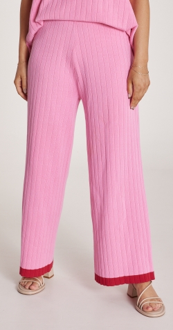 Eden Knitted Pant - Pink & Red